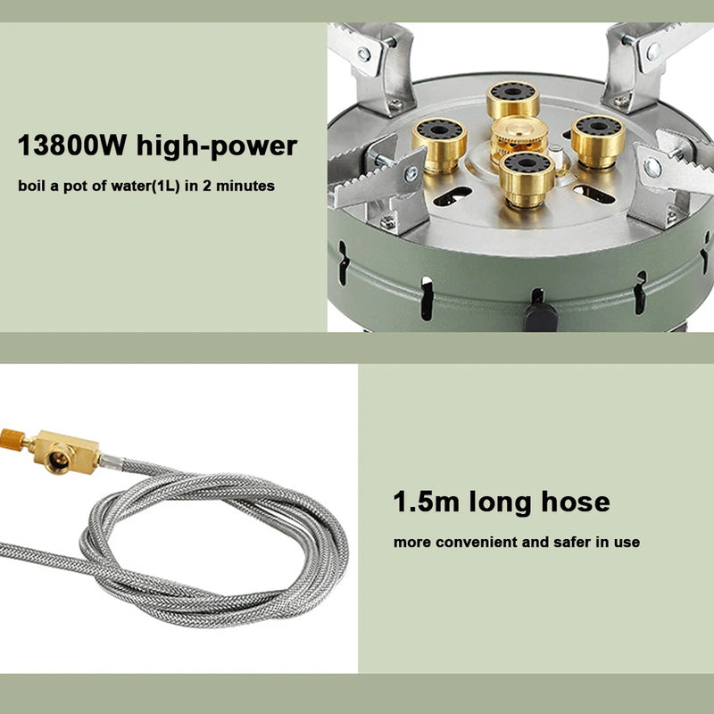 Portable Outdoor Electronic Ignition Gas Stove, Foldable High-Power Camping
