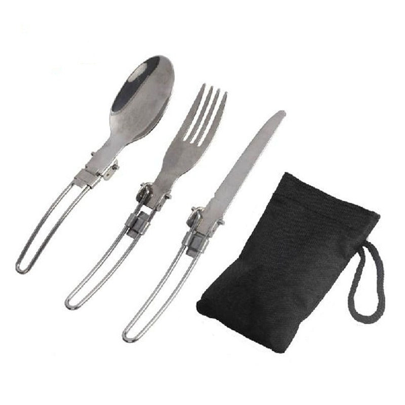 Portable Hard Anodized Aluminum Cookware Set, Three-Piece Outdoor Combo