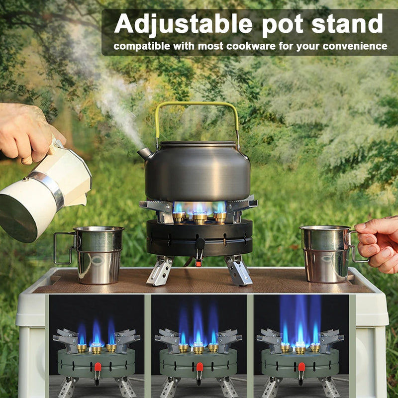 Portable Outdoor Electronic Ignition Gas Stove, Foldable High-Power Camping
