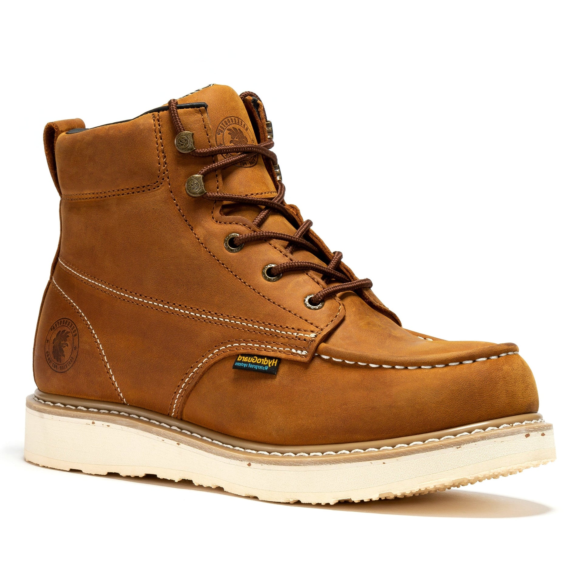 Edgewood Men’s 6-Inch Brown Steel Toe Waterproof Wedge Work Boots