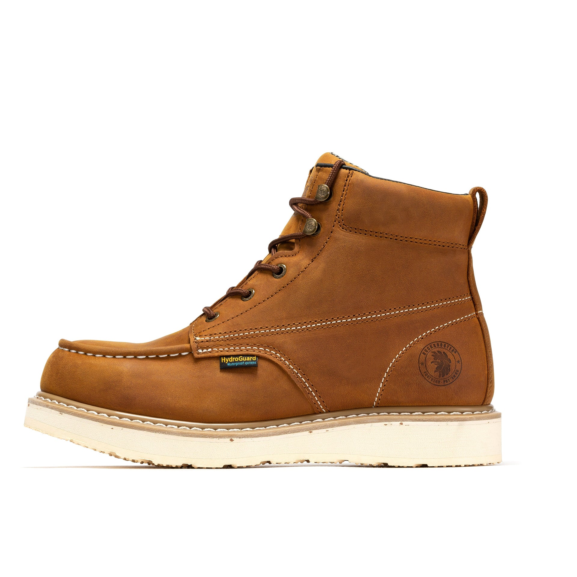 Edgewood Men’s 6-Inch Brown Steel Toe Waterproof Wedge Work Boots