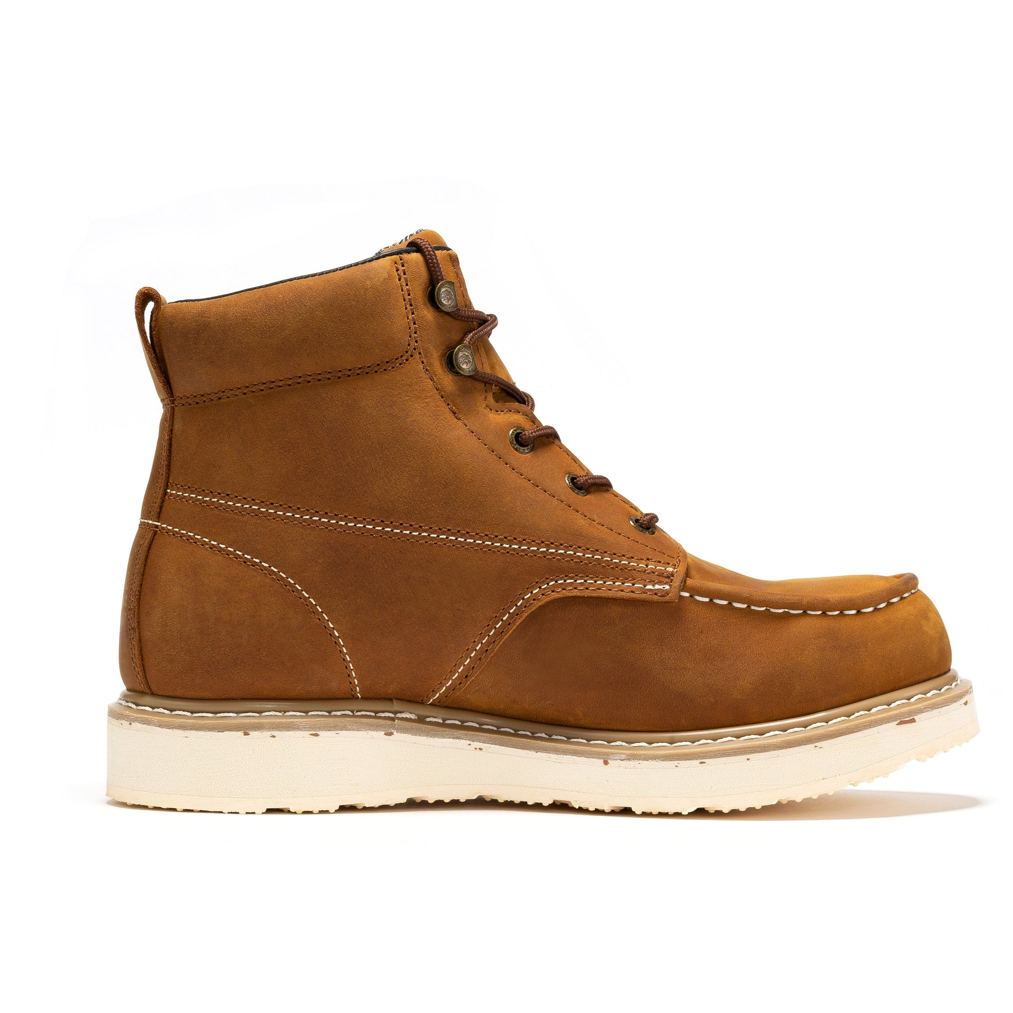 Edgewood Men’s 6-Inch Brown Steel Toe Waterproof Wedge Work Boots
