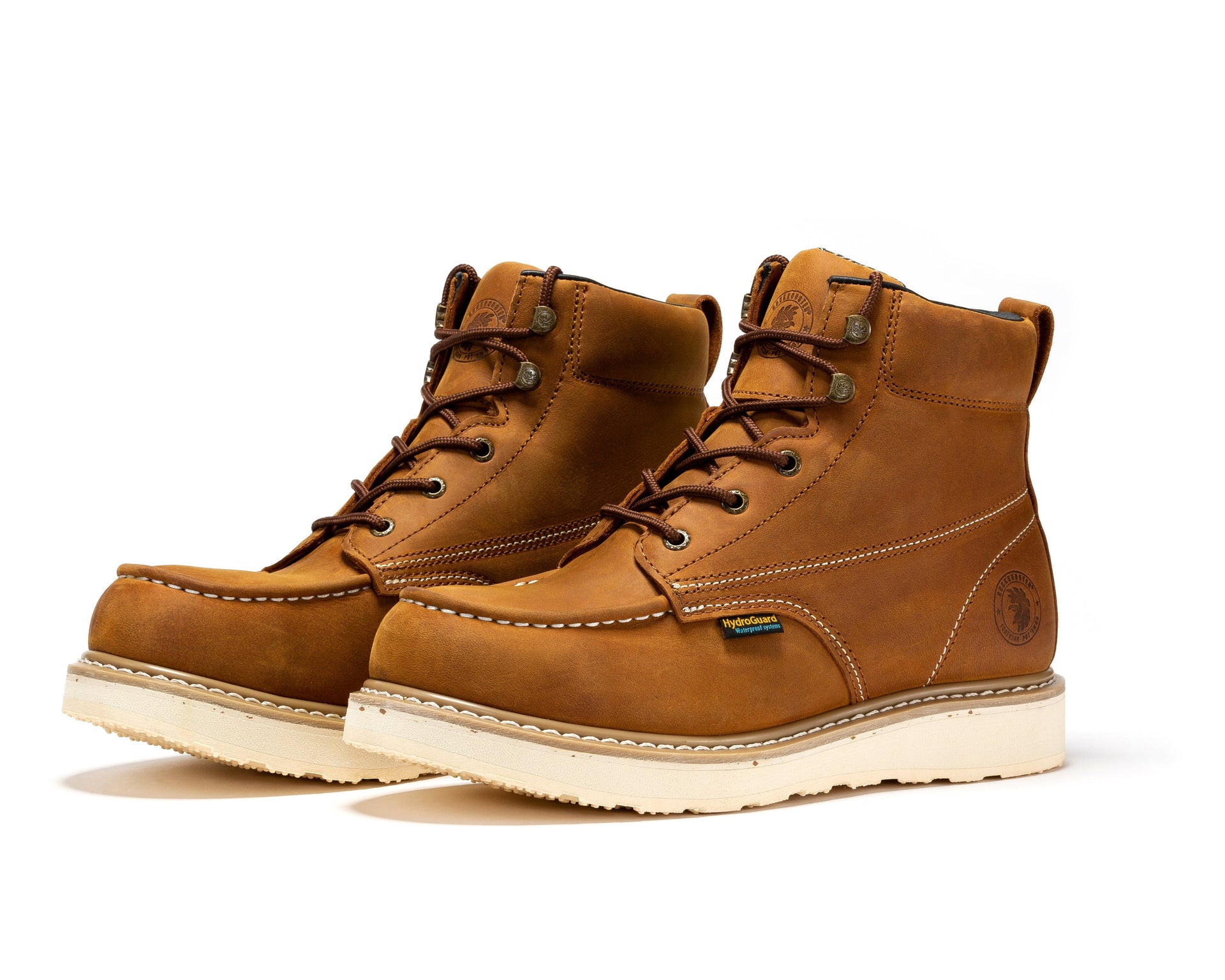 Edgewood Men’s 6-Inch Brown Steel Toe Waterproof Wedge Work Boots