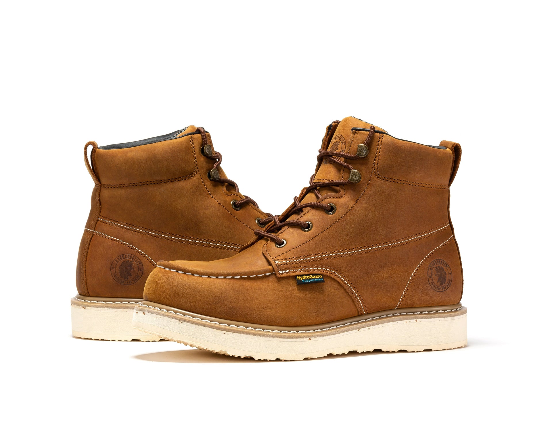 Edgewood Men’s 6-Inch Brown Steel Toe Waterproof Wedge Work Boots