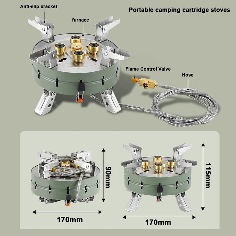 Portable Outdoor Electronic Ignition Gas Stove, Foldable High-Power Camping