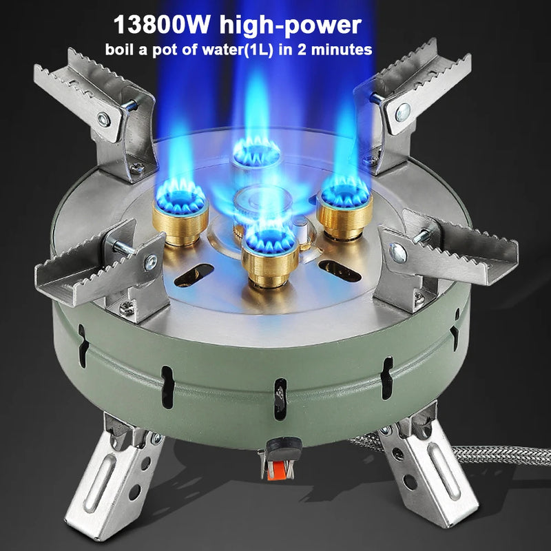 Portable Outdoor Electronic Ignition Gas Stove, Foldable High-Power Camping