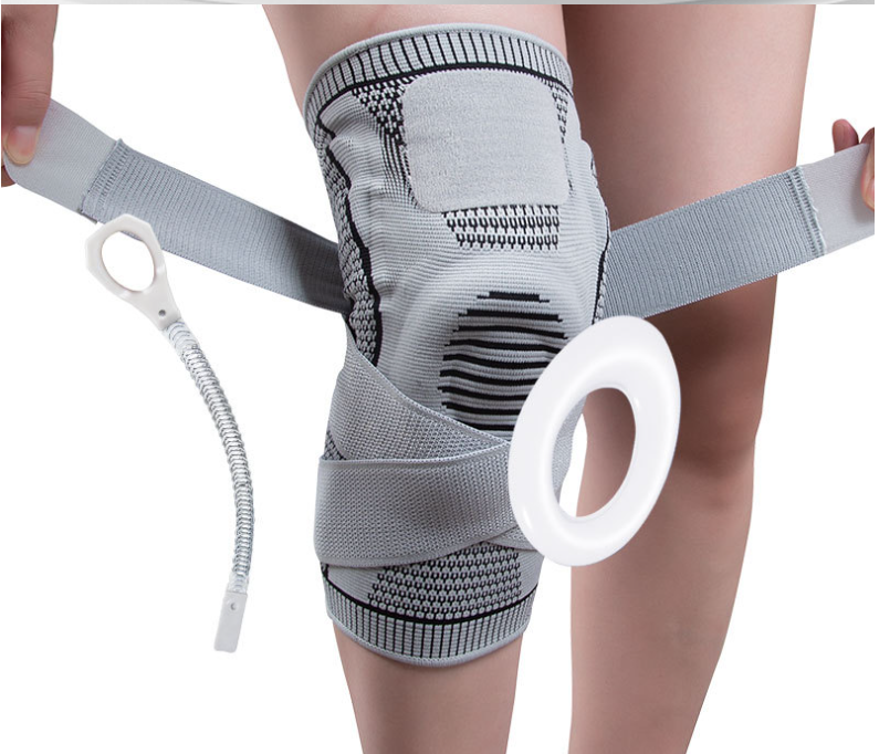 Sports Silicone Knee Pads with Compression Straps for Joint Protection
