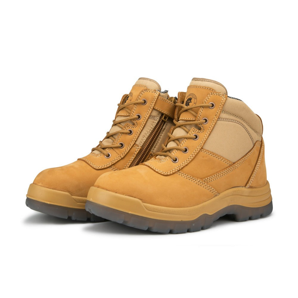 Cortez Tan 6-Inch Leather Work Boots with Steel Toe Cap