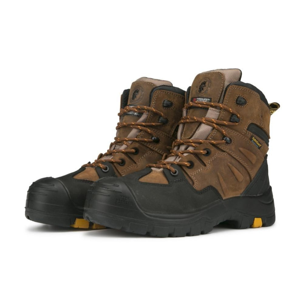 Woodland Brown 6-Inch Waterproof Safety Toe Leather Work Boots