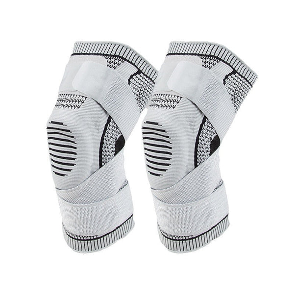 Sports Silicone Knee Pads with Compression Straps for Joint Protection