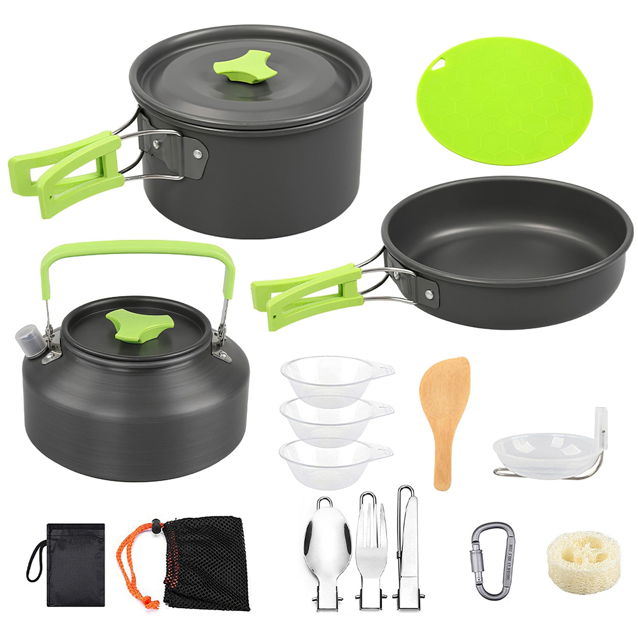 16-Piece Camping Cookware Set with Stove, Utensils, and Accessories