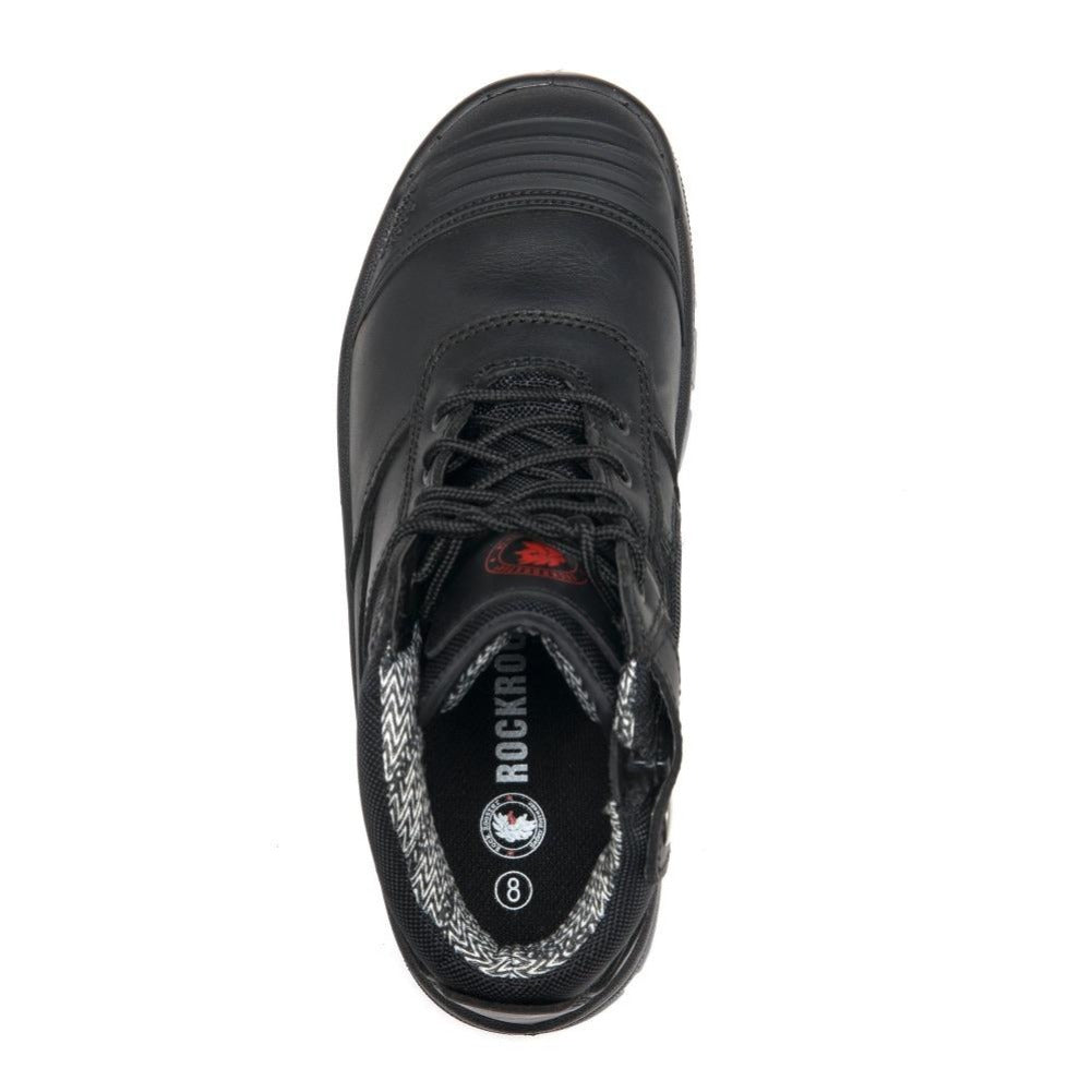 Crisson Black 6-Inch Leather Work Boots with Steel Toe Cap