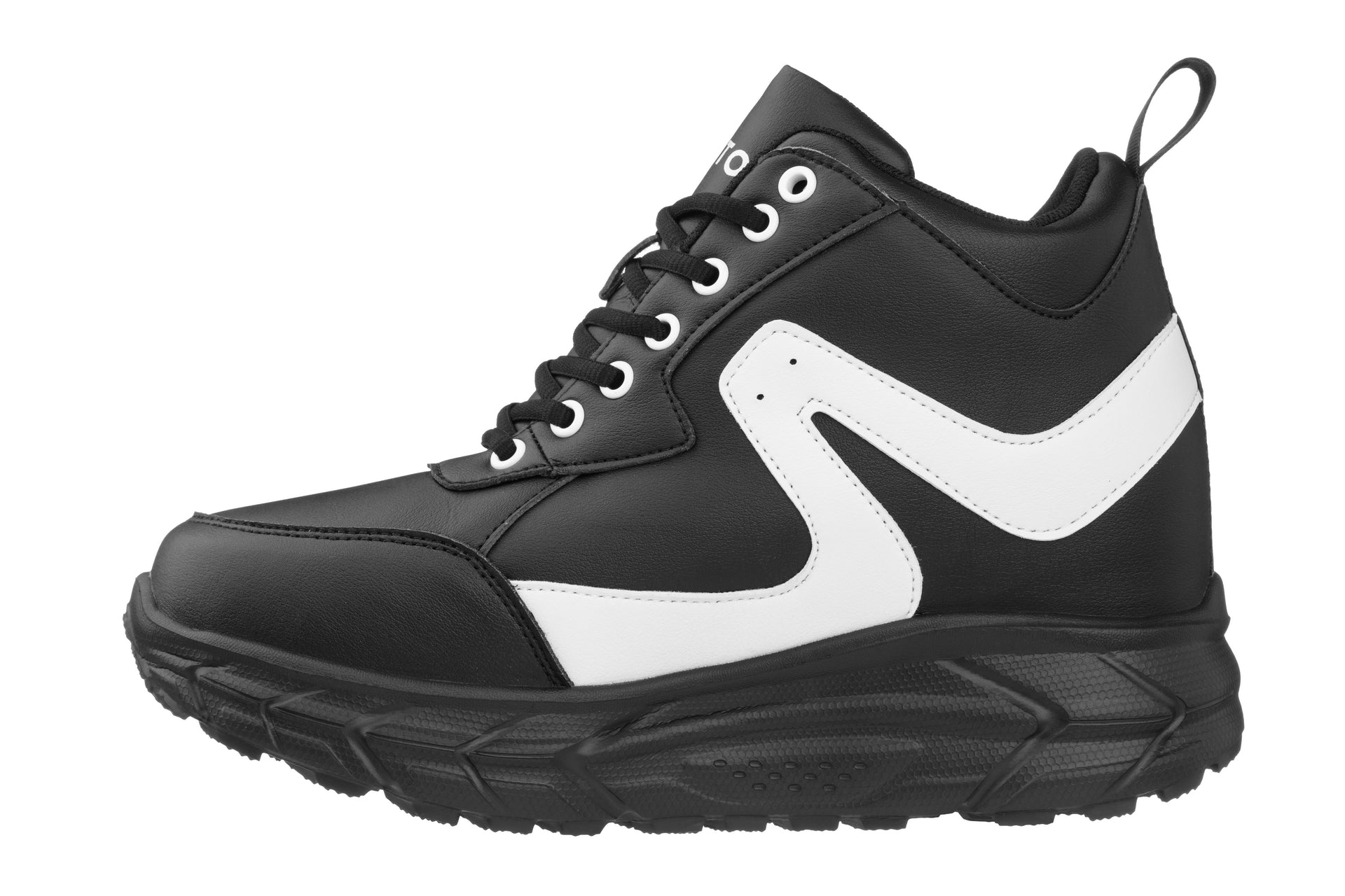 S22772 Black/White Hiking Boots, 4-Inches Taller Elevation Style