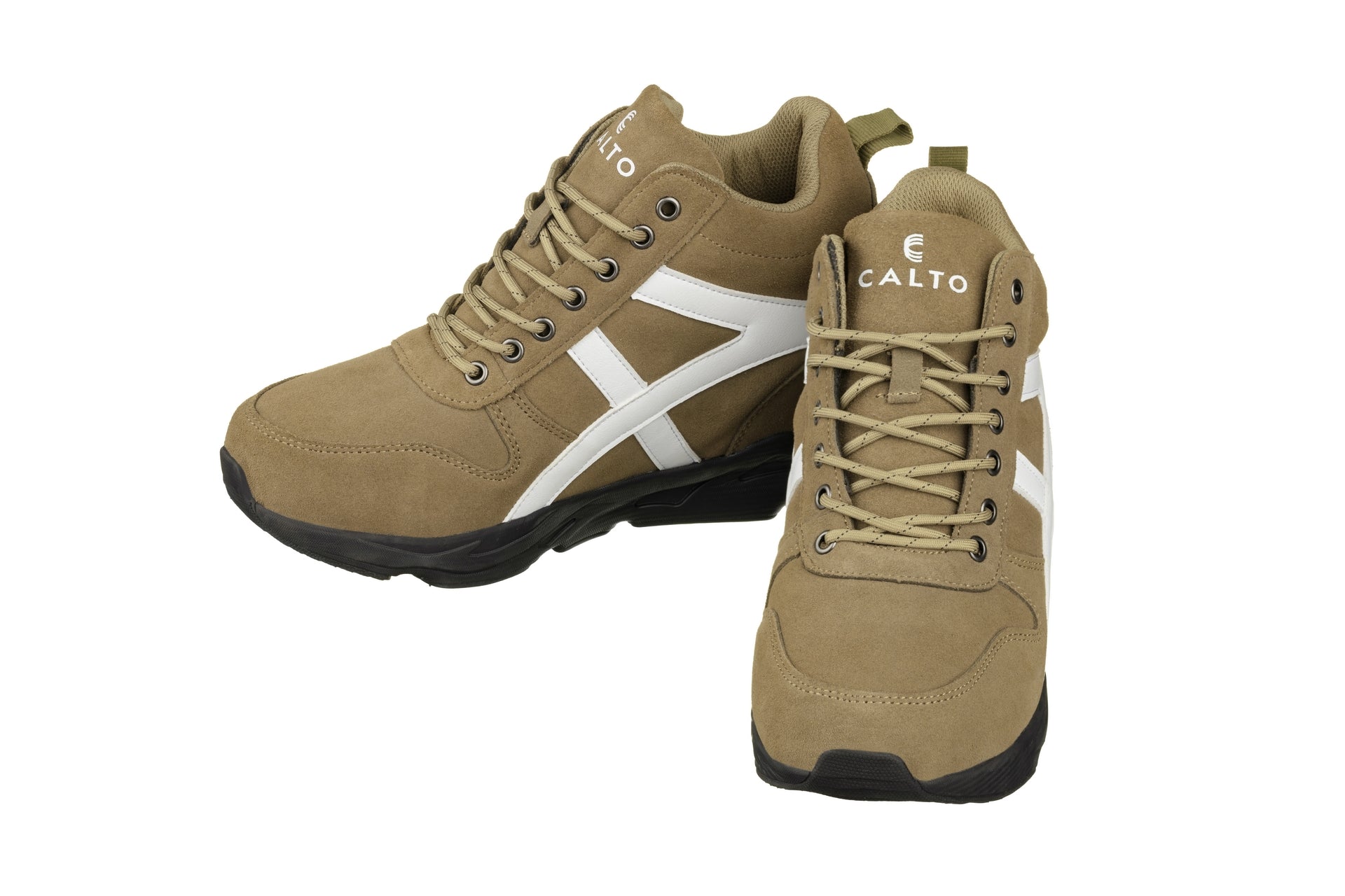 S22782 Khaki/White Hiking Boots, 3.6 Inches Taller Elevation