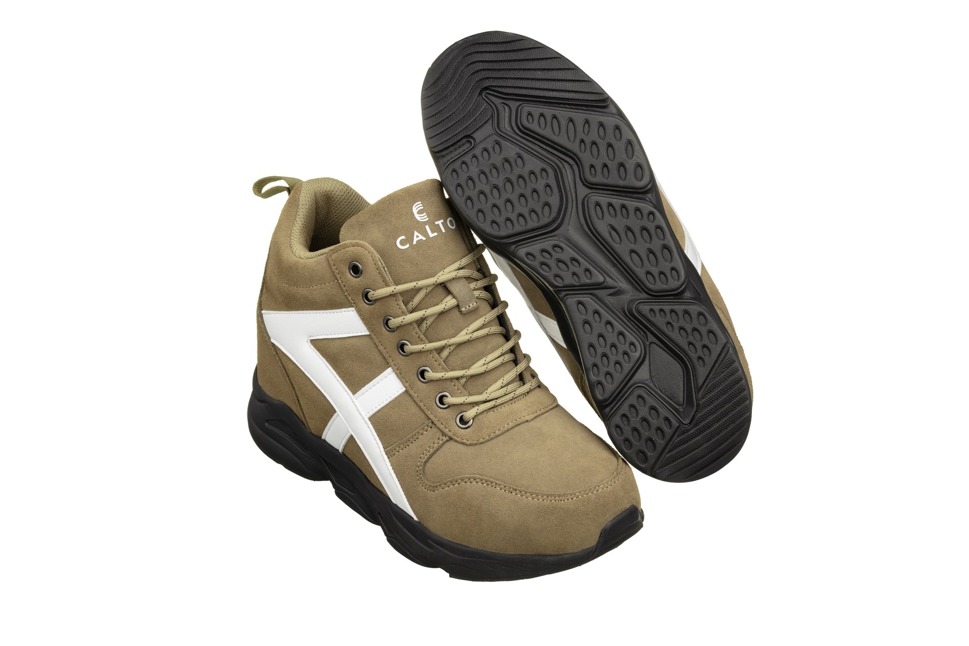 S22782 Khaki/White Hiking Boots, 3.6 Inches Taller Elevation
