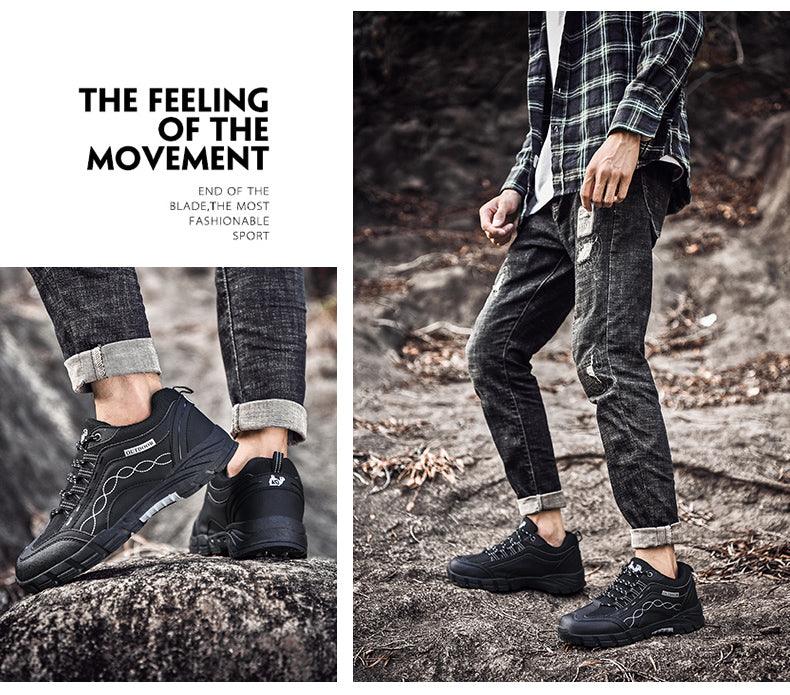 Men’s Casual Outdoor Leather Shoes, Durable, Lightweight, and Breathable