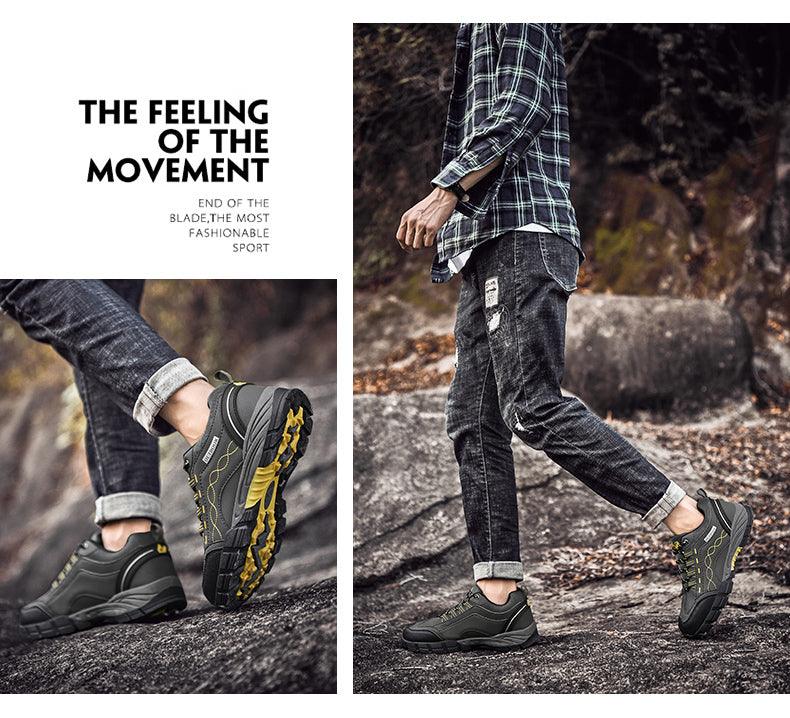 Men’s Casual Outdoor Leather Shoes, Durable, Lightweight, and Breathable