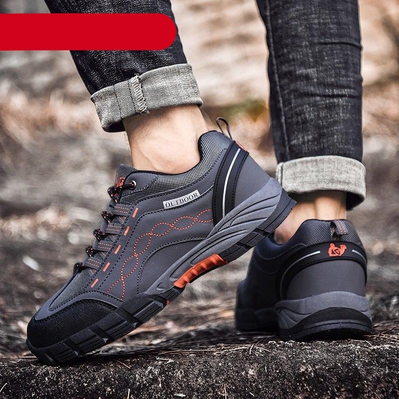 Men’s Casual Outdoor Leather Shoes, Durable, Lightweight, and Breathable