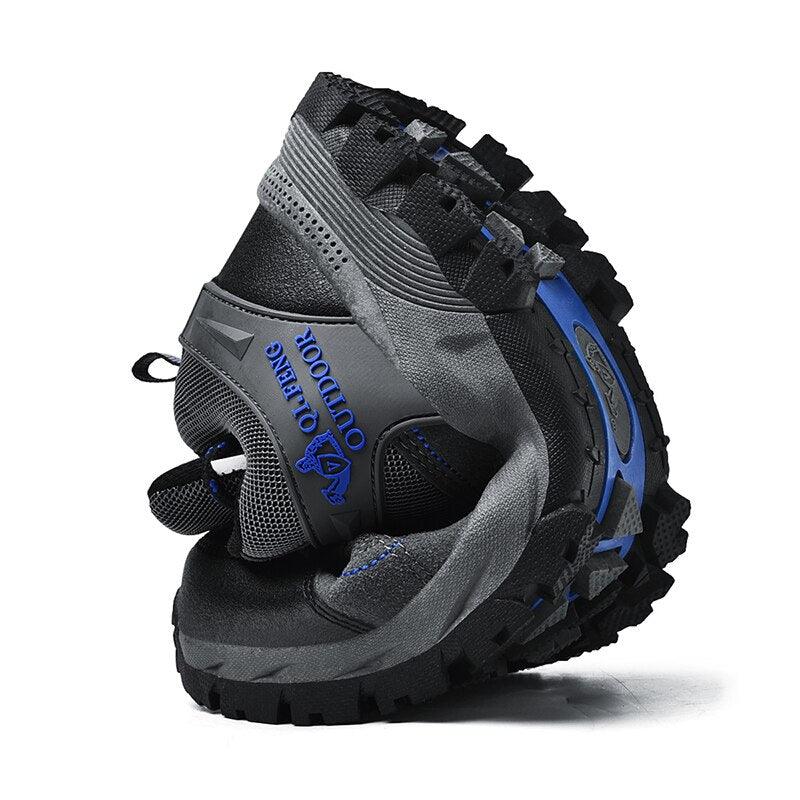 Men’s Outdoor Casual Hiking Shoes, Low-Cut Leather Walking Boots