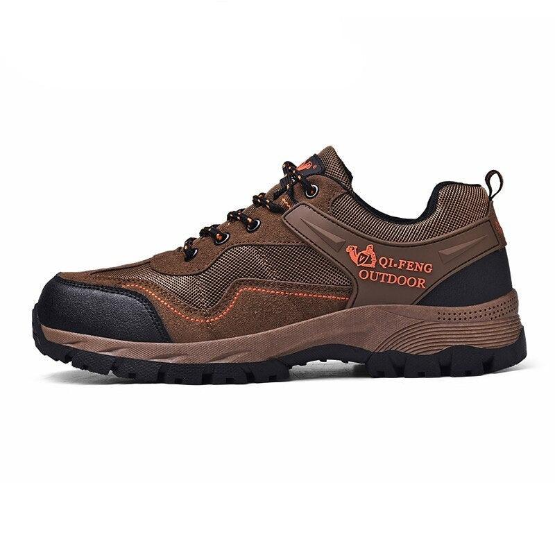 Men’s Outdoor Casual Hiking Shoes, Low-Cut Leather Walking Boots