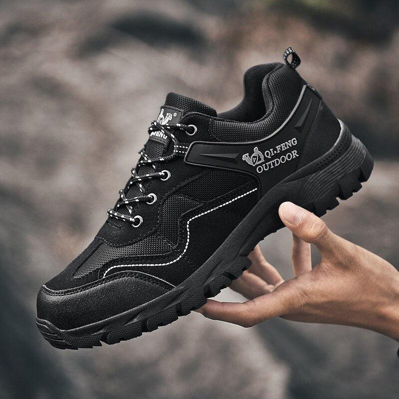 Men’s Outdoor Casual Hiking Shoes, Low-Cut Leather Walking Boots