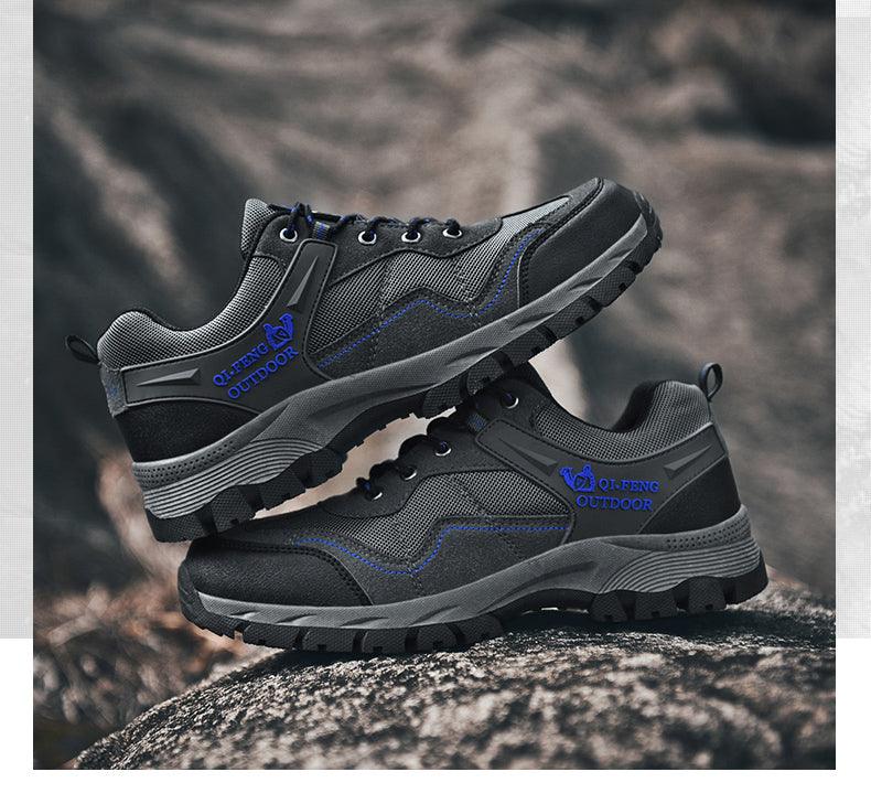 Men’s Outdoor Casual Hiking Shoes, Low-Cut Leather Walking Boots