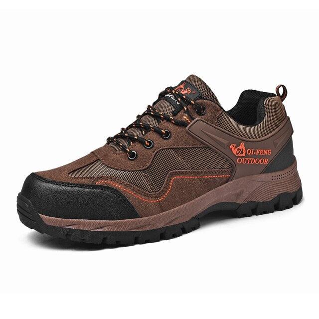 Men’s Outdoor Casual Hiking Shoes, Low-Cut Leather Walking Boots