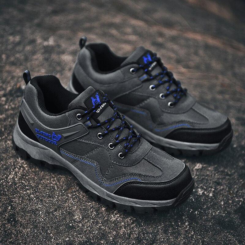 Men’s Outdoor Casual Hiking Shoes, Low-Cut Leather Walking Boots