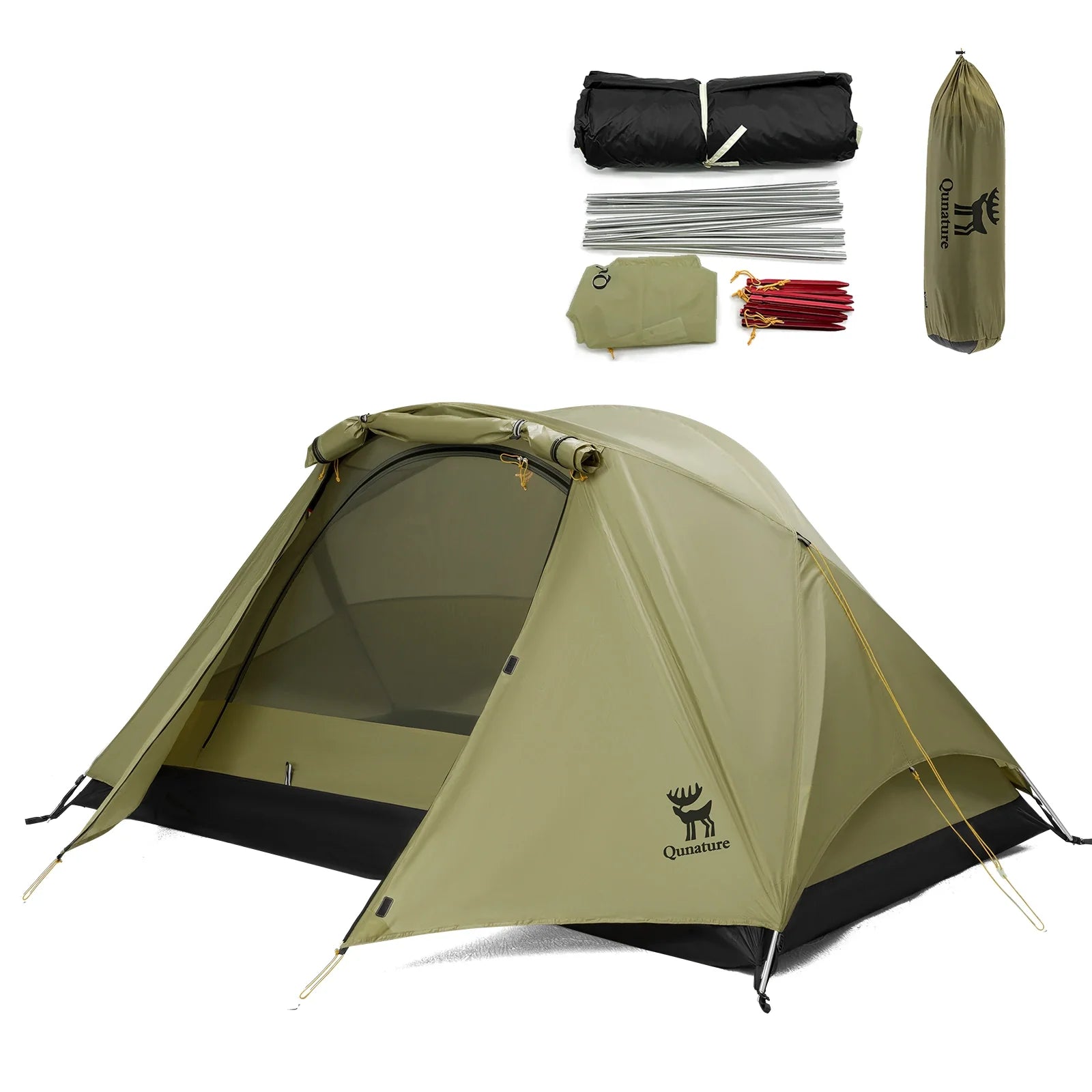 Lightweight Rainproof Camping Tent with Aluminum Poles, Easy Setup