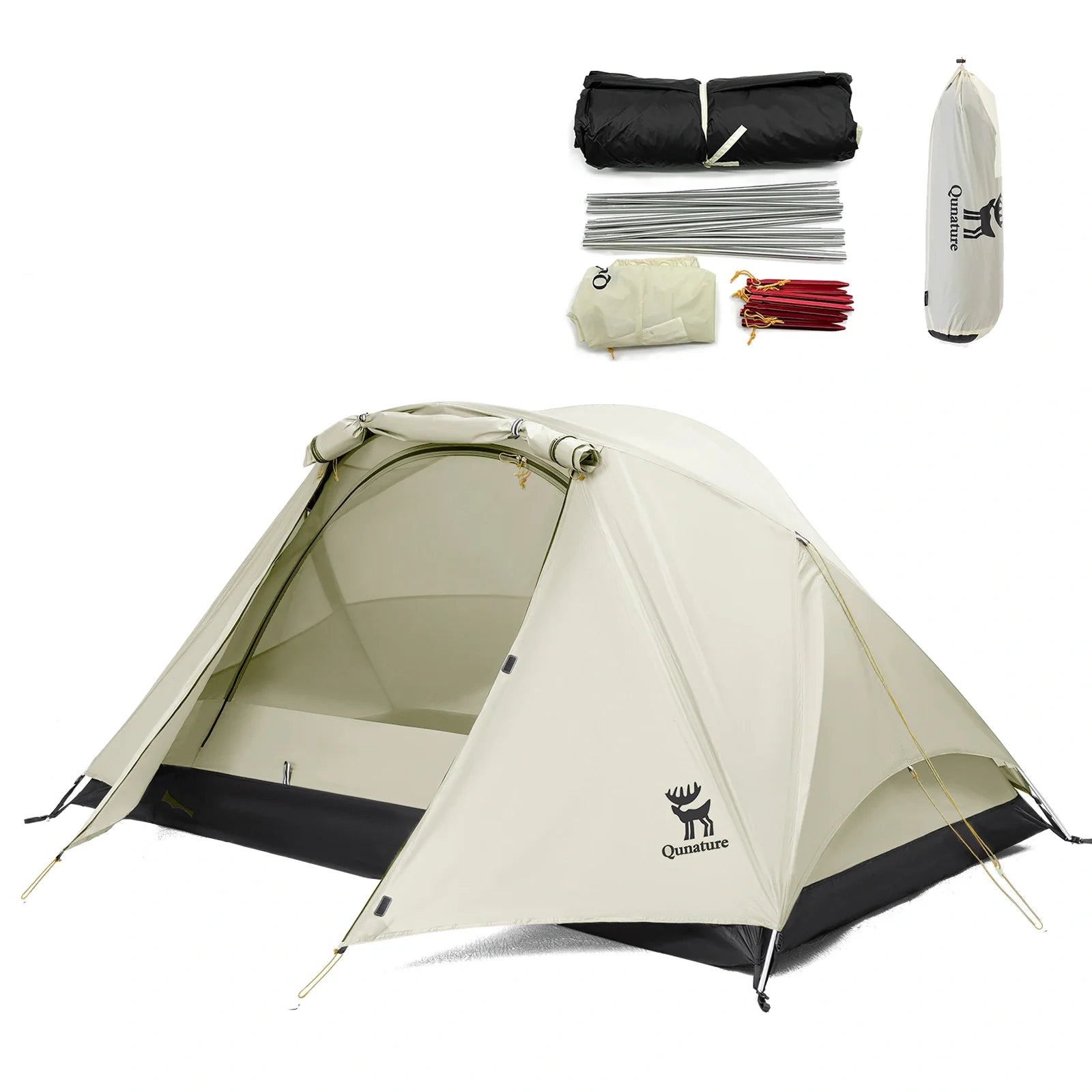 Lightweight Rainproof Camping Tent with Aluminum Poles, Easy Setup