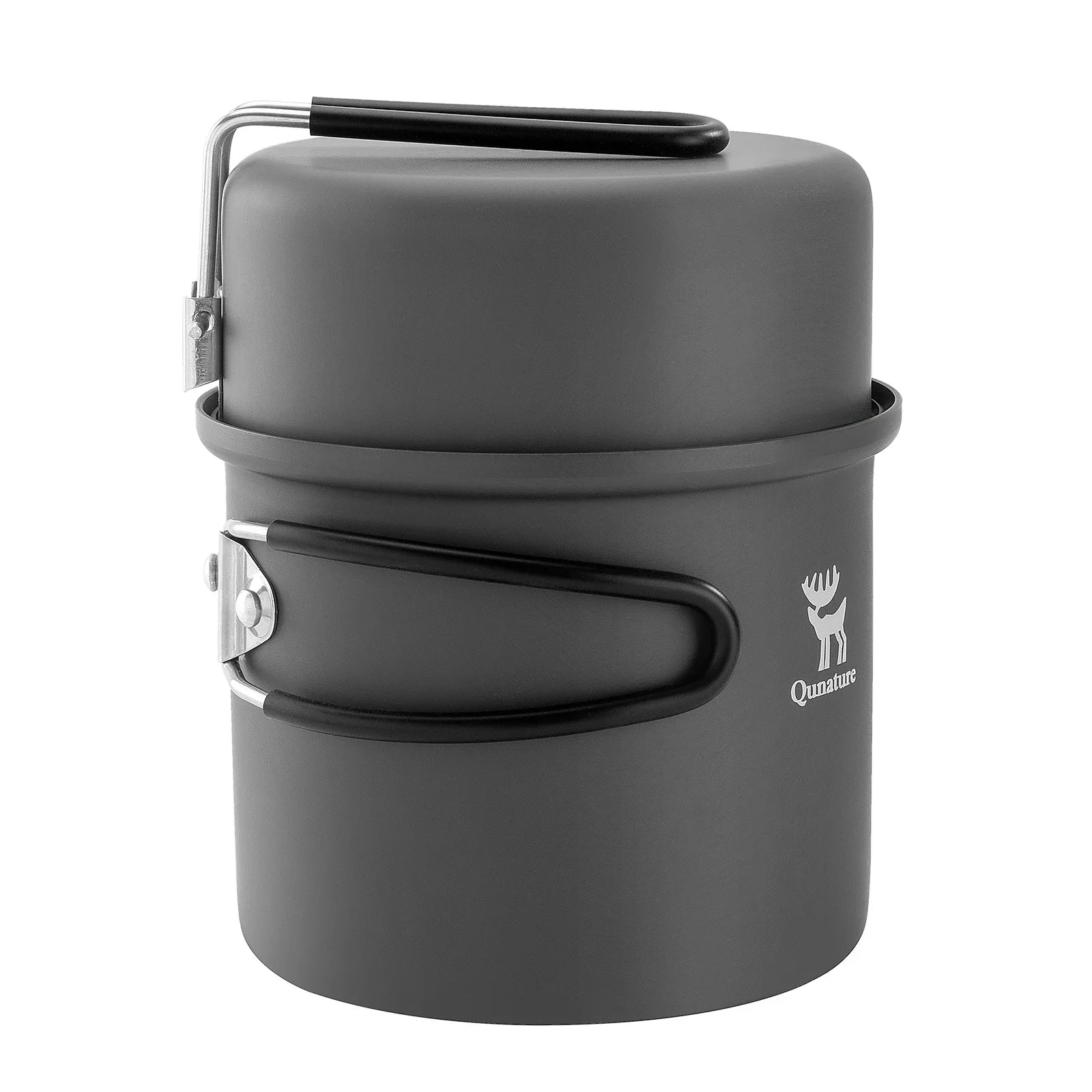 Ultra-Light Aluminum Camping Cookware Set with Nestable Handles for Outdoors