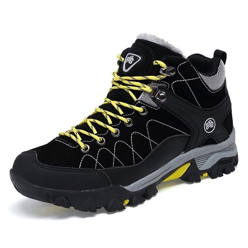 Men’s Soft Black Winter Boots, Fur-Lined, Warm and Non-Slip