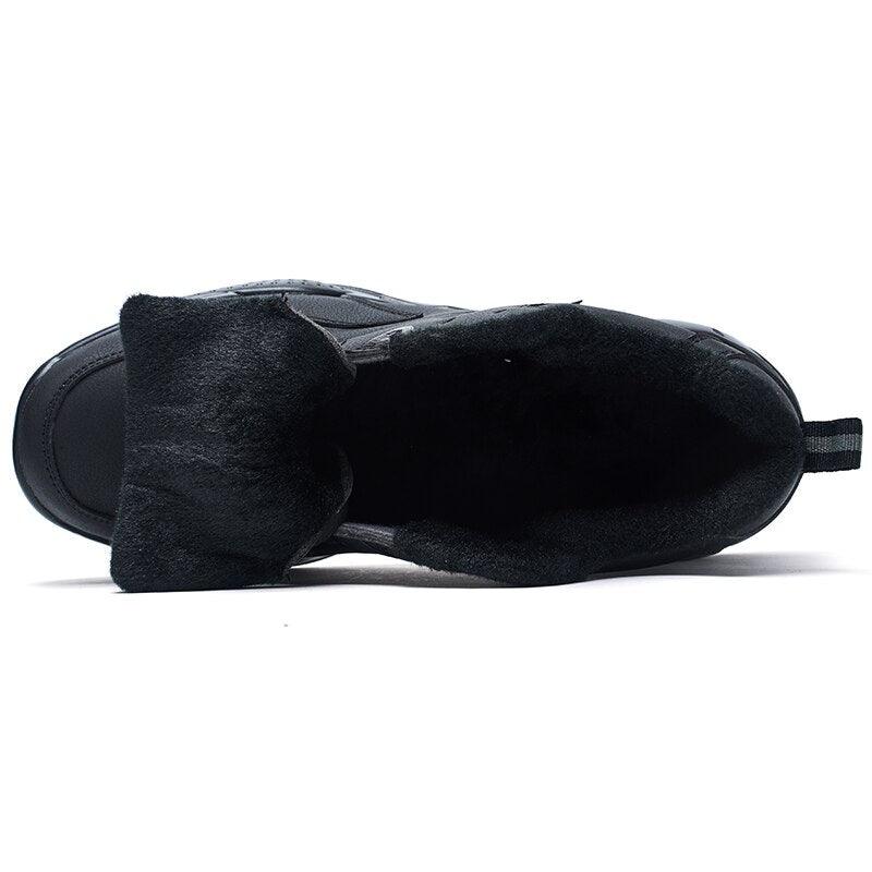 Men’s Winter Fur-Lined Waterproof Ankle Sneakers, Warm and Non-Slip