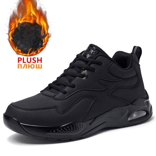 Men’s Winter Fur-Lined Waterproof Ankle Sneakers, Warm and Non-Slip