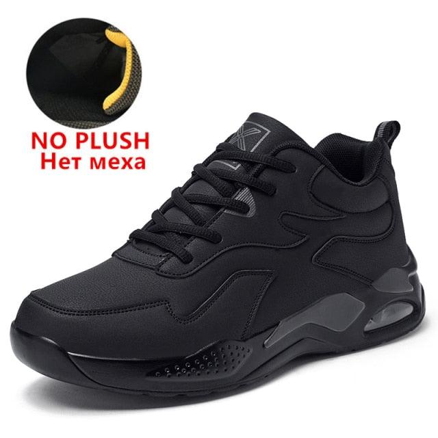 Men’s Winter Fur-Lined Waterproof Ankle Sneakers, Warm and Non-Slip