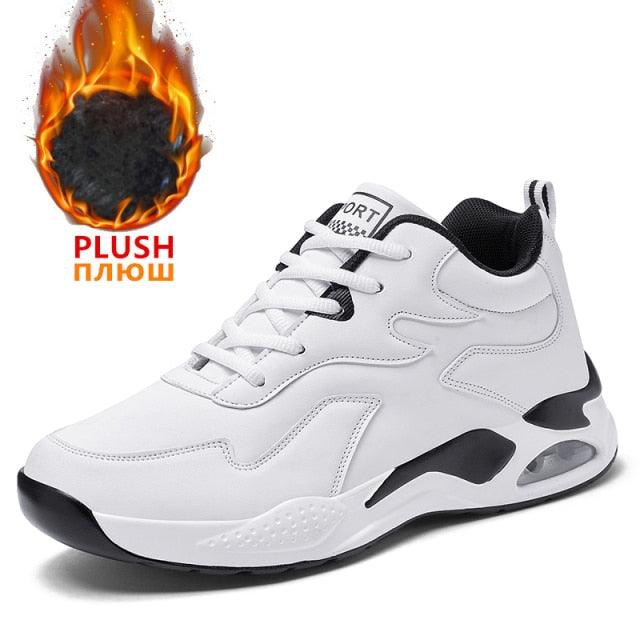 Men’s Winter Fur-Lined Waterproof Ankle Sneakers, Warm and Non-Slip