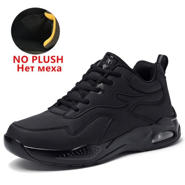 Men’s Winter Fur-Lined Waterproof Ankle Sneakers, Warm and Non-Slip
